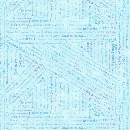 Pale Blue Collaged Phrases Goodness Gracious