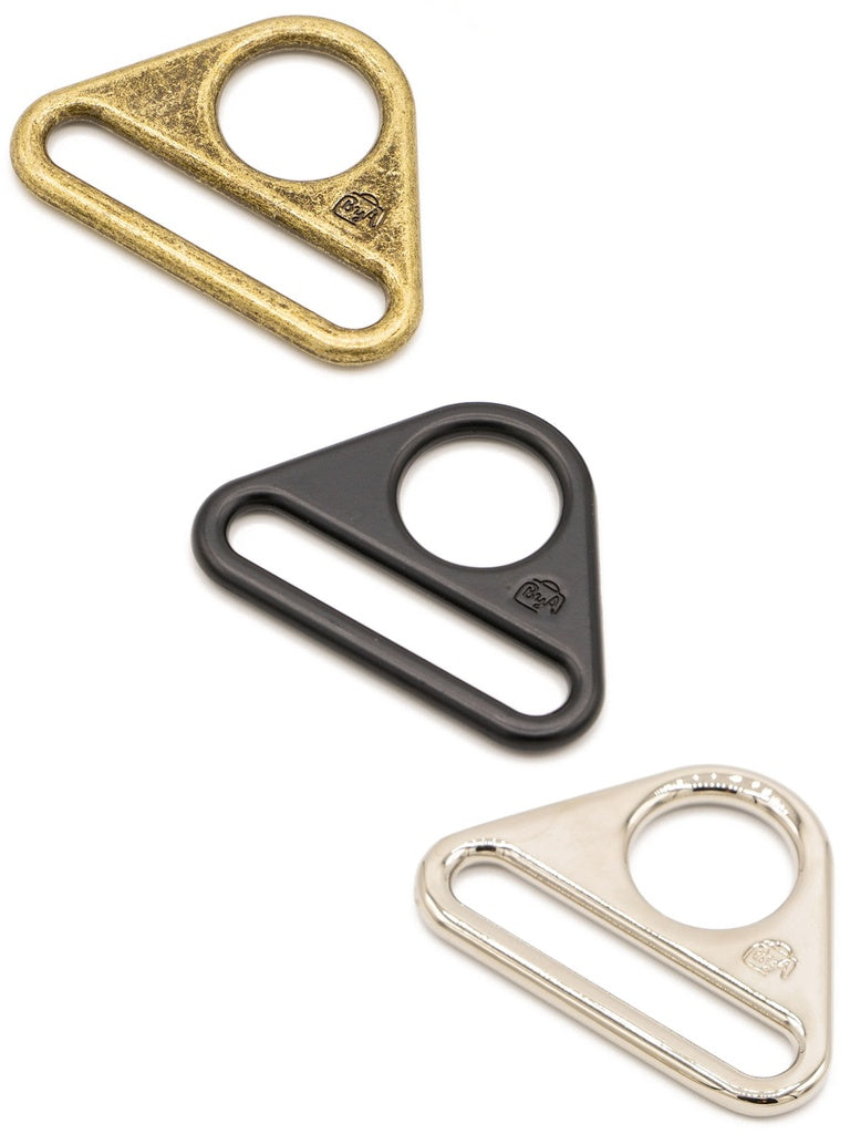Triangle Ring 1.5 inch Set of Two Antique Brass bag hardware notion
