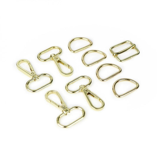 Casey Hardware Kit gold bag making handles rings connectors
