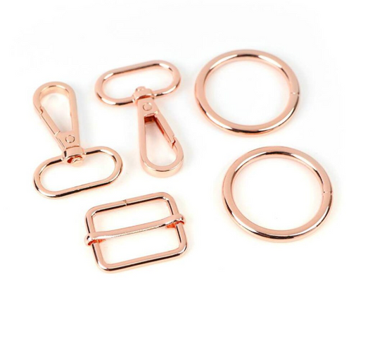 Sallie Tomato Ferris Hardware Kit rose gold finish bag making rings snaps
