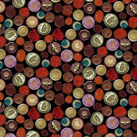 Wax Seal Stamps Black quilting fabric