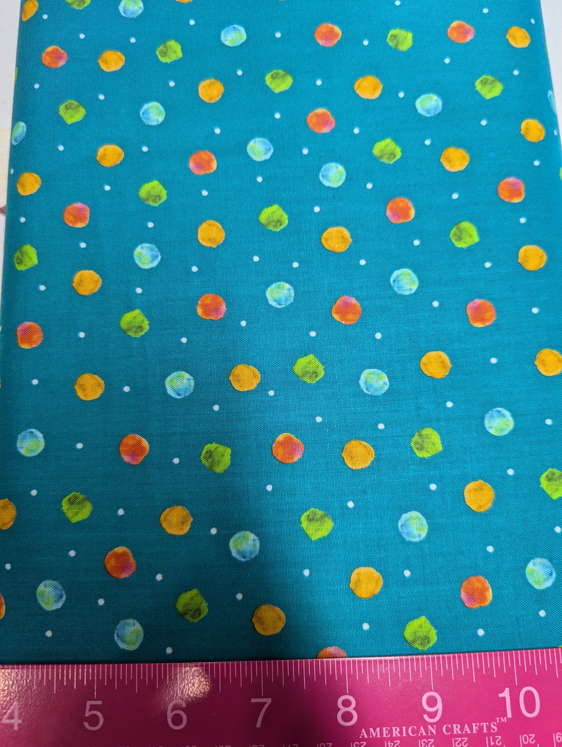 QT Fly Free Dots Turquoise quilting cotton