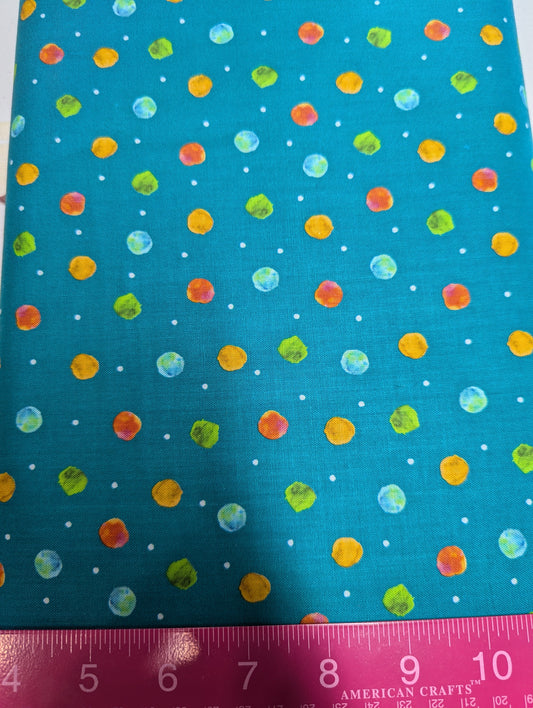 QT Fly Free Dots Turquoise quilting cotton