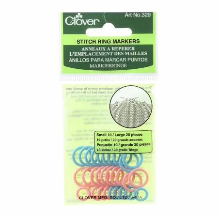 Clover Stitch Marker Rings, Multi-Colour