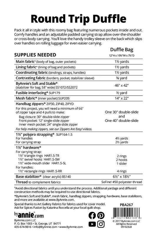 Round Trip Duffle - Pattern
