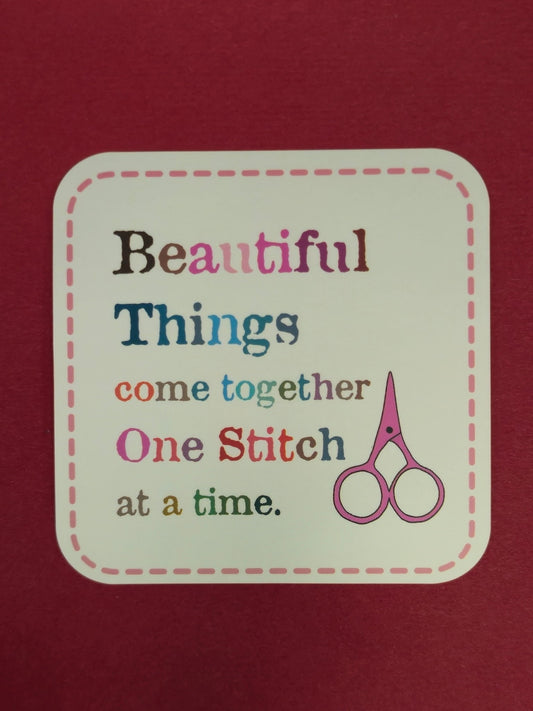 Minki Kim Sewing Illustration 'Beautiful Things' vinyl sticker