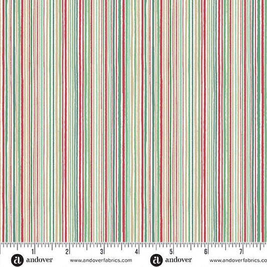 Andover - Makower UK - Country Christmas - Fine Stripe Cream 237-Q