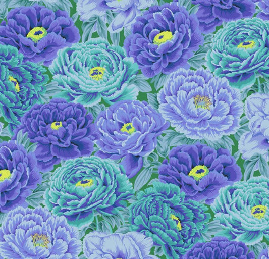 Kaffe Fassett Tibetan Peony Blue quilting fabric
