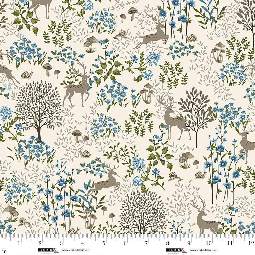 Studio E Ashdown Forest 8403-40 Pale Ecru quilting cotton fabric