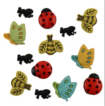 Button Theme Pack Garden Bugs insect buttons sewing notion