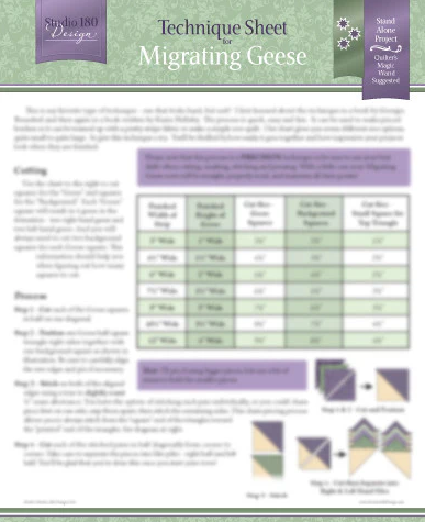 Deb Tucker's Studio 180 Design - Migrating Geese Technique Sheet