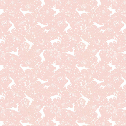 Christmas Magic 2022-22 soft pink nostalgic holiday quilting cotton by Frank Garcia for Blank Quilting