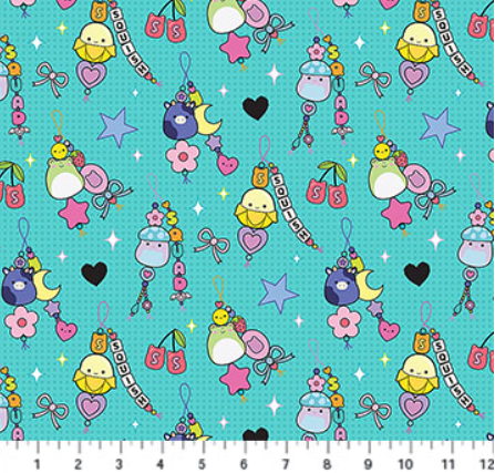 Northcott Joyful Turquoise SQ1026-61 clear aqua teal quilting fabric