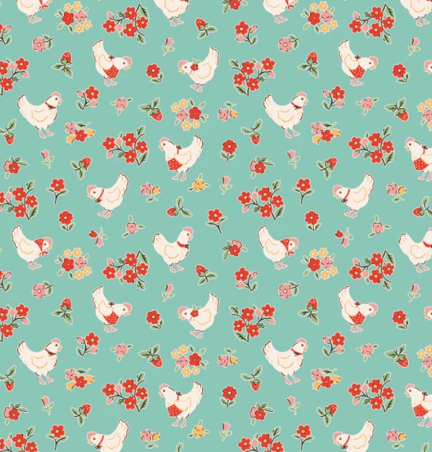 Poppie Cotton Farmhouse Fancy Spring Chicken FH25960 quilting cotton fabric