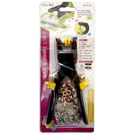 Tool Tron 2-in-1 eyelet snap plier with eyelets and snaps notion
