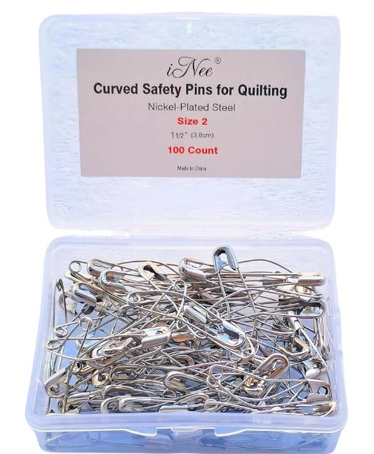 iNee Curved Safety Pins quilting basting notion