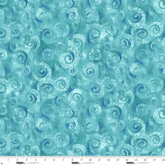 Studio E Spiral Storm 118 inch wide backing Aqua 8780-76
