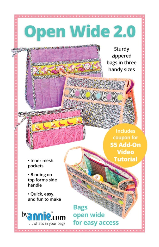 Open Wide 2.0 bag pattern by ByAnnie quilting