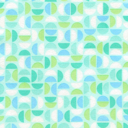 Robert Kaufman Cozy Cotton Flannel Half Circle Sea Glass flannel