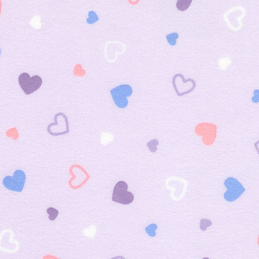 Cozy Cotton Flannel, Hearts, Hyacinth