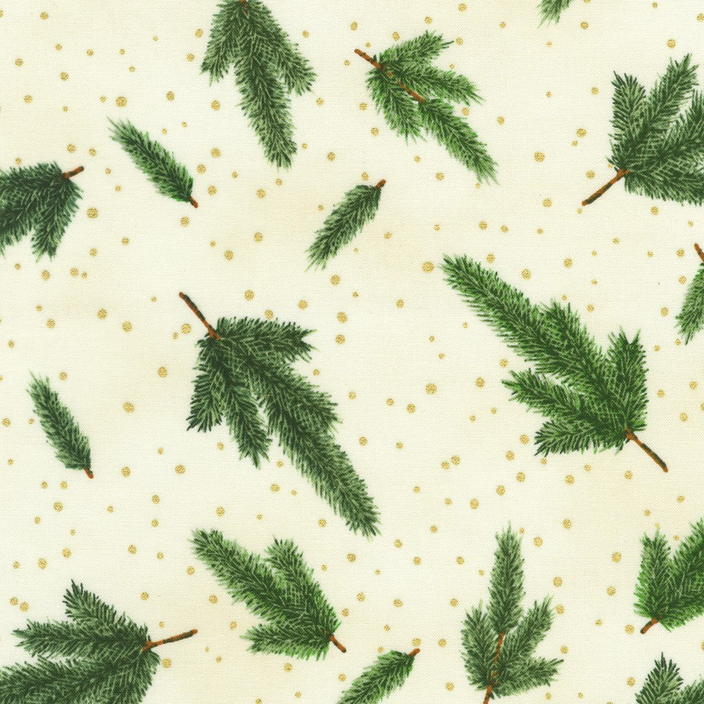 Robert Kaufman - Holiday Flourish - Forest Glen - SRKM-23703-84 CREAM
