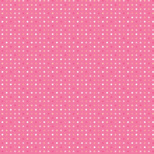 Poppie Cotton Dark Pink Seeing Spots polka dot quilting cotton fabric