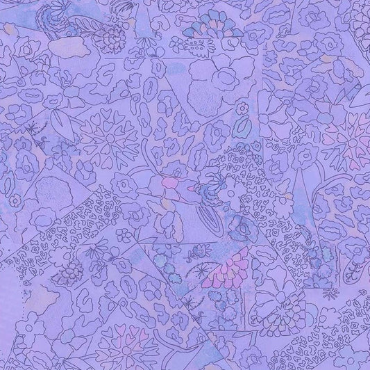 Windham x Laura Heine - Flowers on Main - Pattern Play - Periwinkle 54894-7