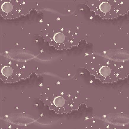 Michael Miller Moonsky aubergine nocturnal quilting fabric