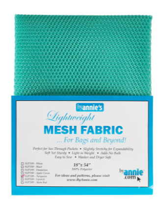 ByAnnie lightweight mesh in turquoise half-yard package for bag making