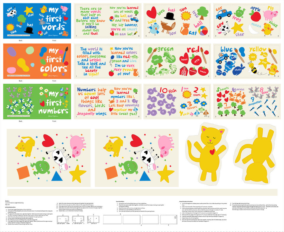 Studio E Huggable Loveable 6809P multicolor novelty panel fabric