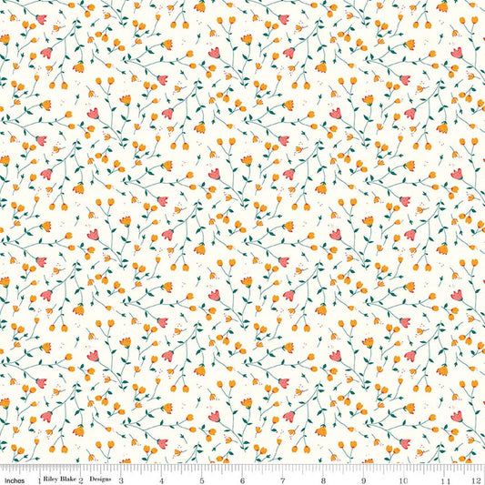 Riley Blake Serendipity 2 Floral Cream quilting cotton