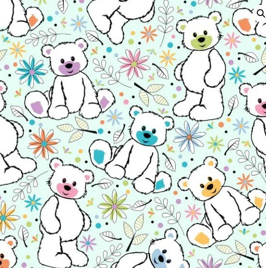 Oasis Flannel Teddy Bears Light Blue 446271 soft flannel
