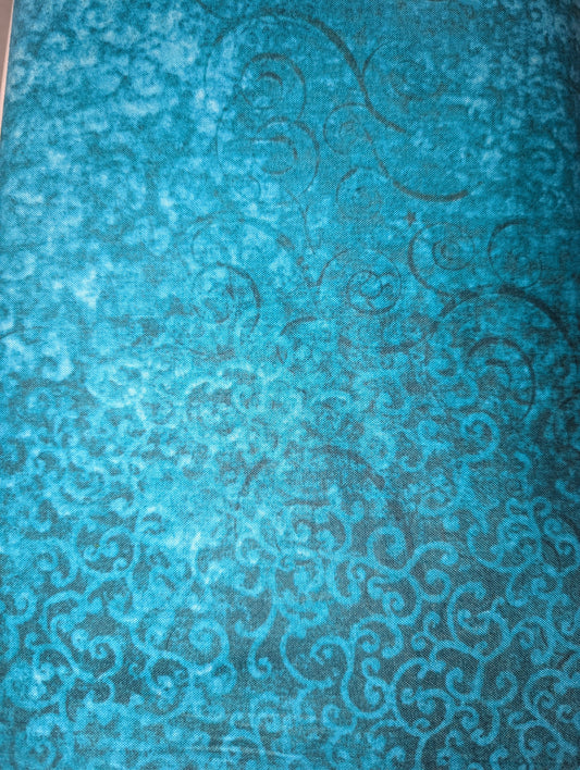 QT Scrollscapes 24362-Q Aqua quilting cotton