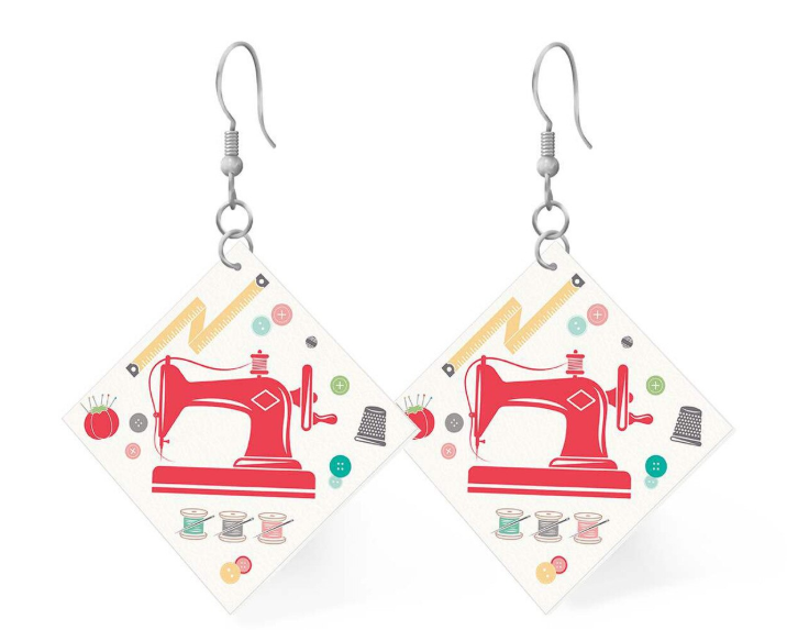 Lori Holt leather square earrings My Happy Place quilting accessory
