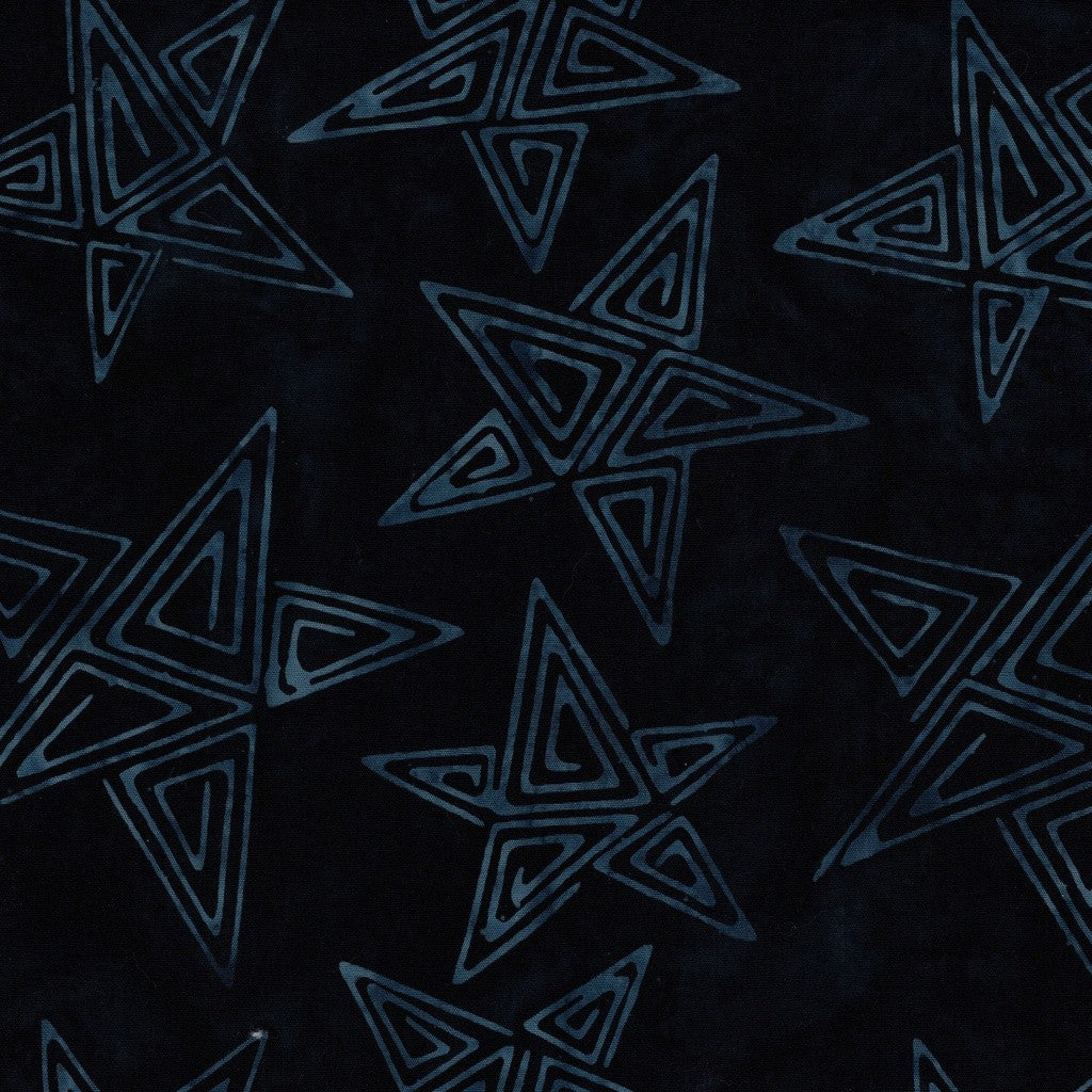 Island Batiks - Freedom Rings - Spirals in Stars Blue Midnight Blue