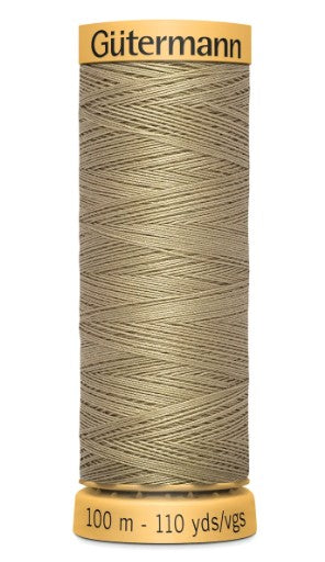 Gutermann 110 yd Natural Cotton Thread-Light Brown