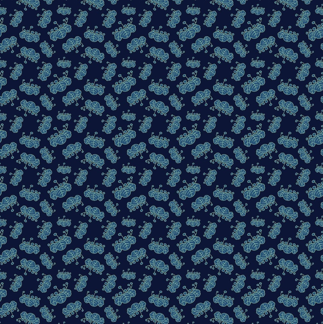 Michael Miller Kamakura Sisters Navy Forest Fable Japanese floral fabric