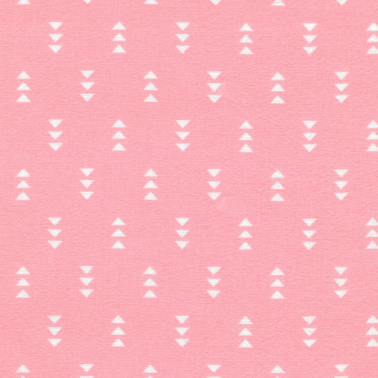 Cozy Cotton Flannel, Triangles, Azalea