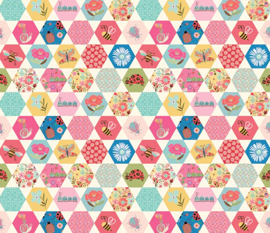Poppie Cotton Hey Love Bug Love Bug Multi quilting cotton feature fabric