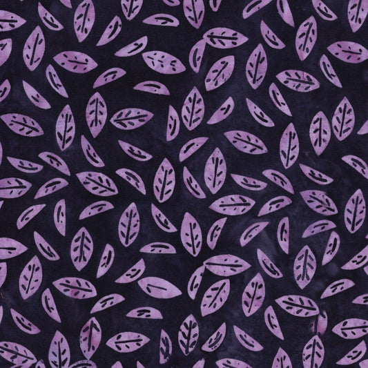 Spring Fling Leaves Purple Regal hand-dyed batik quilting cotton by Lumin Fabrics
