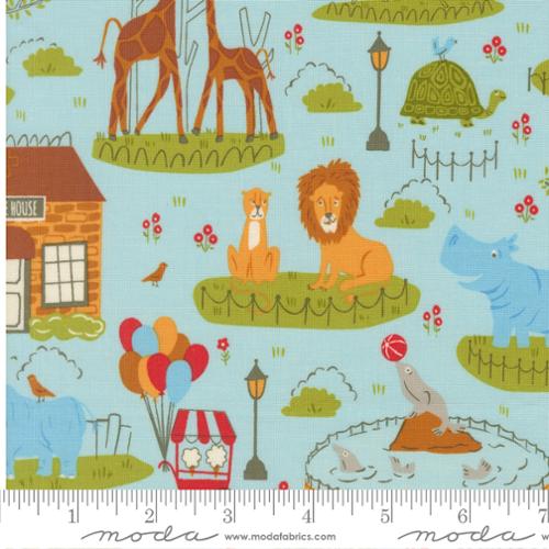 Moda Animal Park Fun Water 20960 14 blue green zoo quilting cotton
