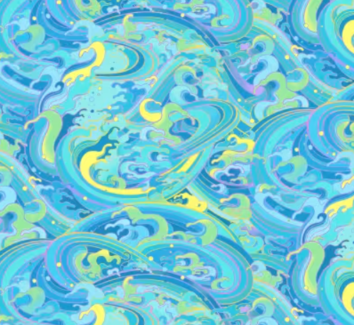 Micheal Miller - Rolling Wave - Turquoise Fabric