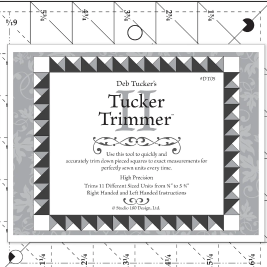 Studio 180 Design Tucker Trimmer II precision quilting ruler by Deb Tucker