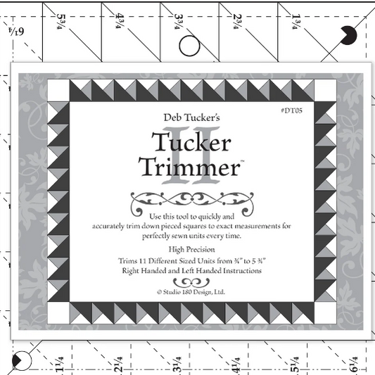 Studio 180 Design Tucker Trimmer II precision quilting ruler by Deb Tucker