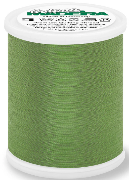 Madeira Cotona 50wt cotton thread spool in Medium Avacado #713
