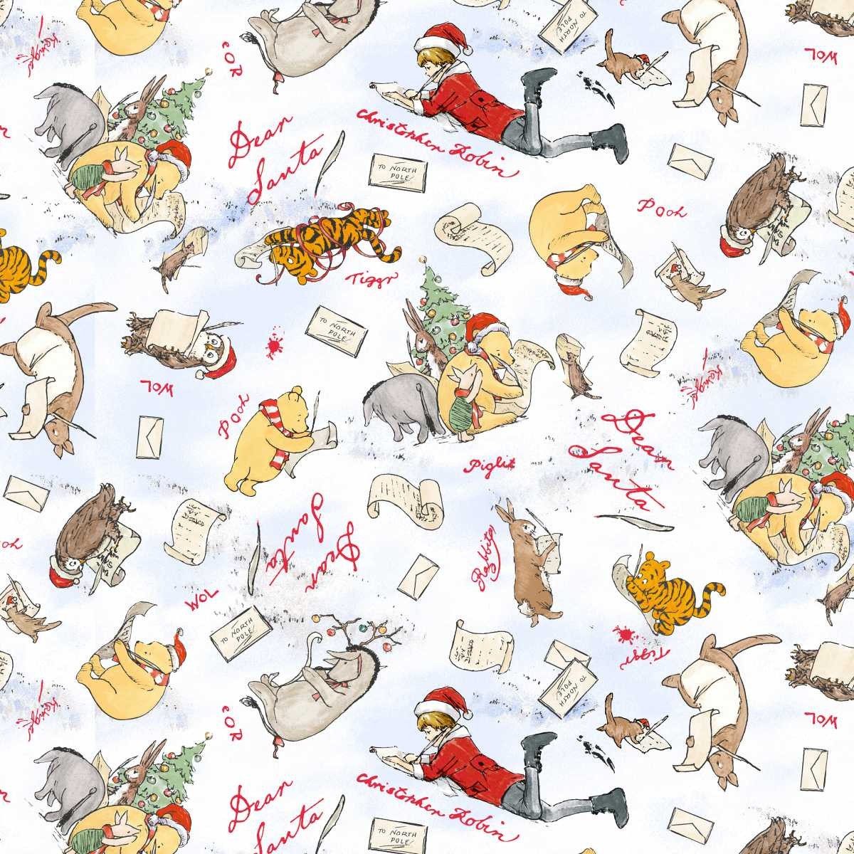 Studio E - Christmas at Pooh Corner Minky - 9119MK-07 Snow