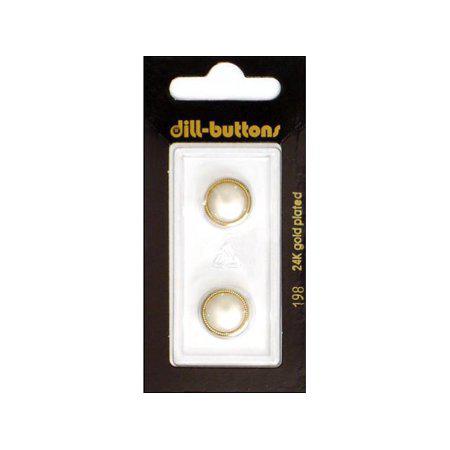 Dill Buttons 13mm 2pc Shank White