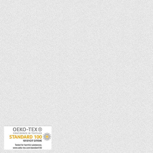 Petits Points Light Grey tonal pin-dot quilting cotton by Stof for Blank Quilting