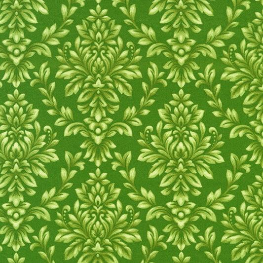 Robert Kaufman Bouquet of Roses Flannel Basil green floral flannel fabric