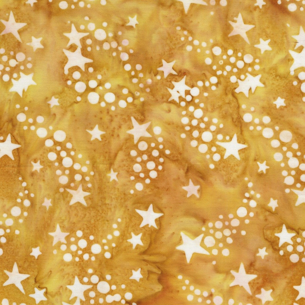 Island Batiks - Freedom Rings - Shooting Stars Gold Wheat